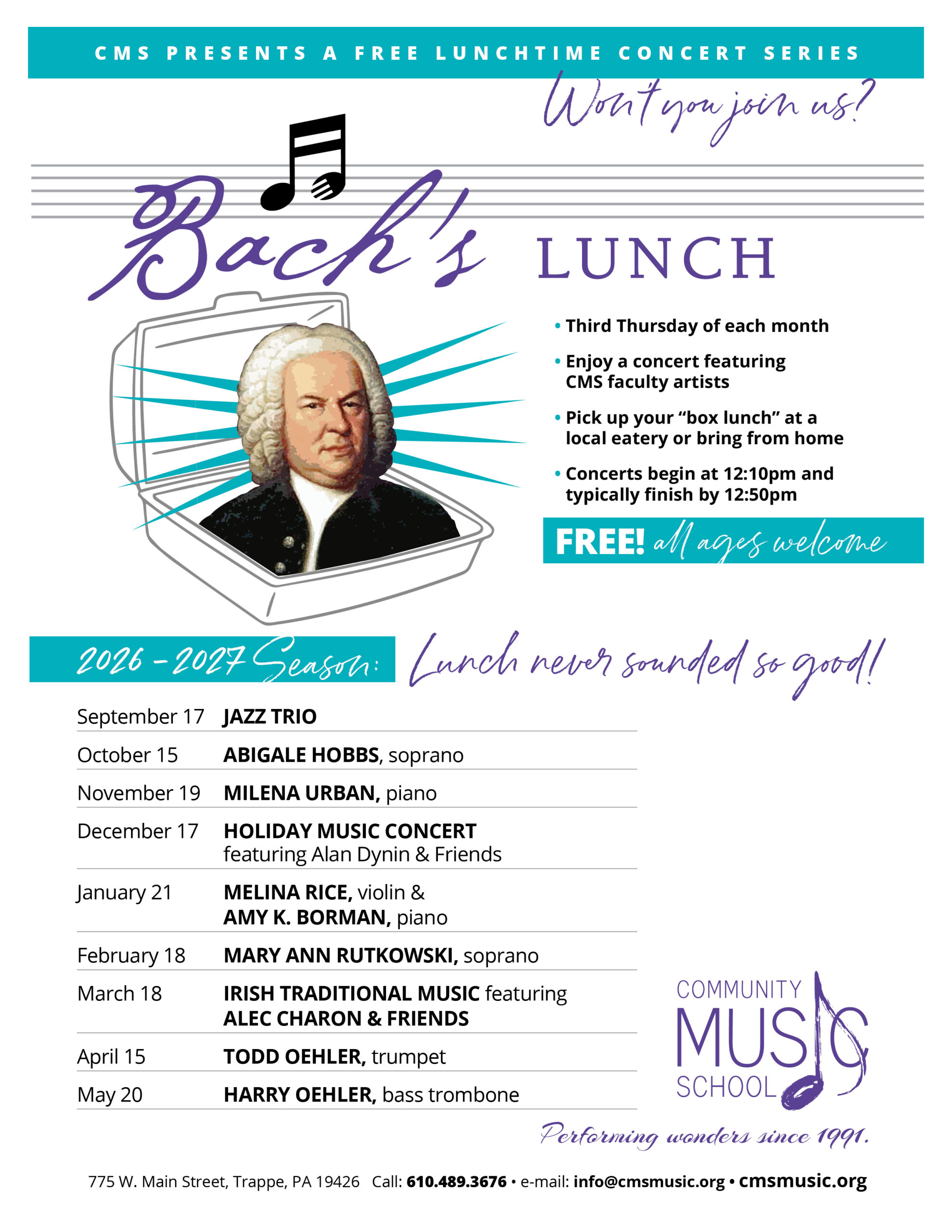 CMS Bachs Lunch Flyer 2026